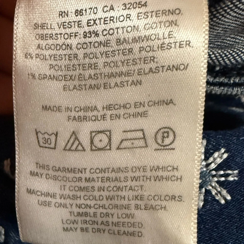 Pilcro Embroidered High-Rise Cropped Starbursts Pattern‎ Bootcut Jeans Sz 26